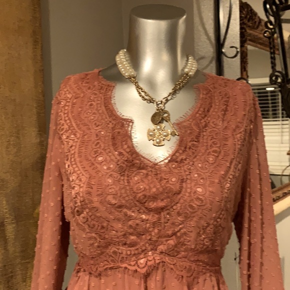 NWT Lulu’s Babydoll Rose Dress.  Sz S - Picture 4 of 5